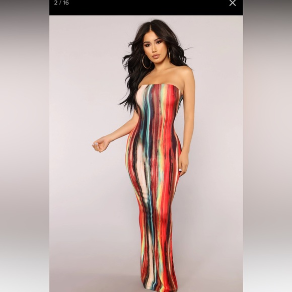 Fashion Nova tube dress great for the summer with the denim jacket.☀️👗👗😎💕 - Picture 4 of 6